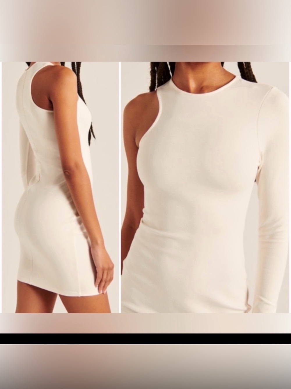 Abercrombie & Fitch White One Shoulder Mini Dress XXSP Petite NWOT
